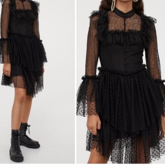 Sandra Mansour Tulle-Skirt Lace Dress - Picture 4 of 13